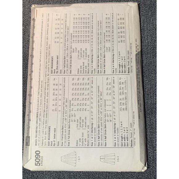 Simplicity Misses Skirt Sewing Pattern sz 12 5090 - uncut - Picture 3 of 4